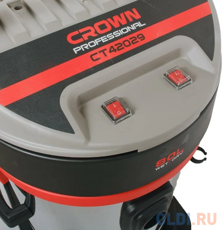 Пылесос промышленный CROWN CT42029  2000Вт, сухая и влажная уборка, бак 80 л, класс пыли L