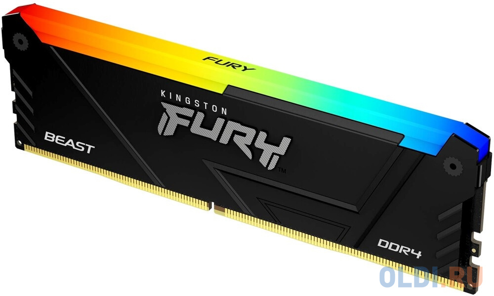 Модуль памяти Kingston 32GB DDR4 2666 FURY Beast RGB Black PnP Non-ECC Unbuffered DIMM (Single Module) 2RX8 16-18-18 1.2V 288-pin 16Gbit