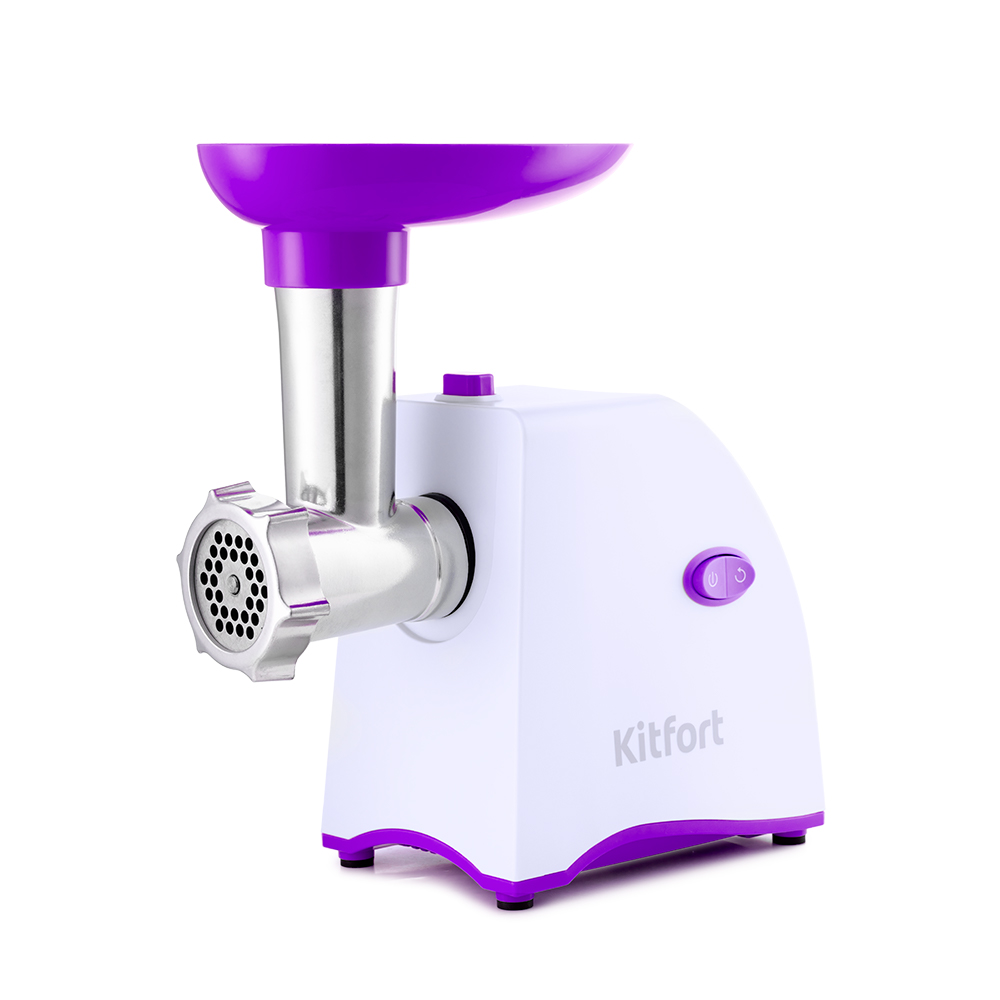 Электрическая мясорубка Kitfort КТ-2111-1, 800 Вт, 0.9 кг/мин, белый/фиолетовый (1612456)