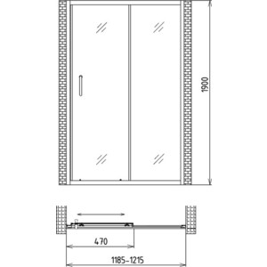 Душевая дверь Gemy Victoria 120х190 прозрачная, хром (S30191A)