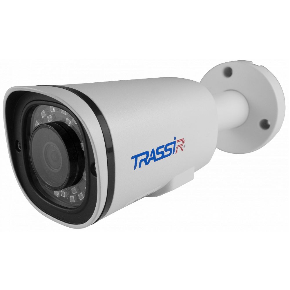 IP-камера Trassir TR-D2221WDIR4 2.8мм, уличная, корпусная, 2Мпикс, CMOS, до 1920x1080, до 25кадров/с, ИК подсветка 40м, POE, -40 °C/+60 °C, белый