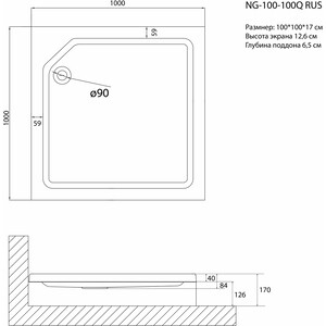 Душевой поддон Niagara Nova 100х100 белый (1001001QRUS)