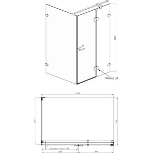 Душевой уголок Ambassador Abner 120x80 прозрачный, хром (10011103R)