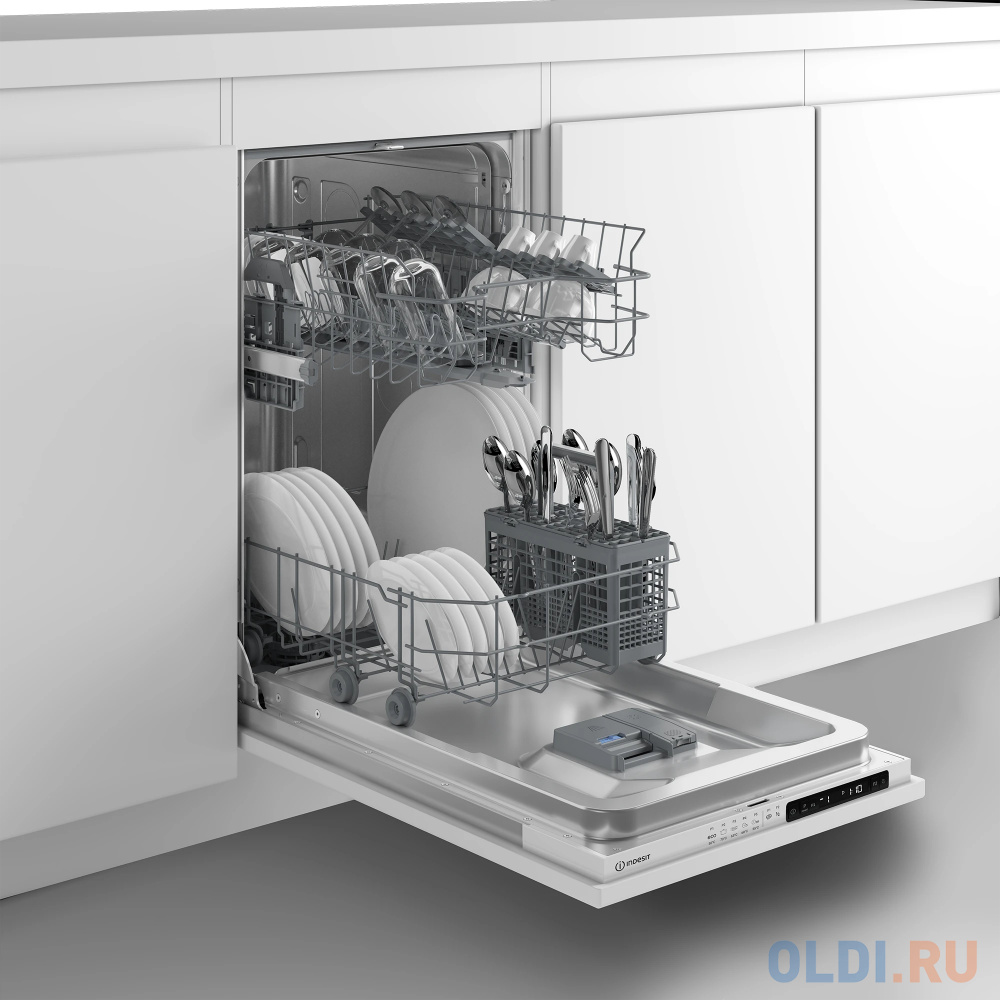 Встраиваемая посудомоечная машина Indesit DIS 1C59,  узкая, ширина 44.8см, полновстраиваемая, загрузка 10 комплектов в Москвe