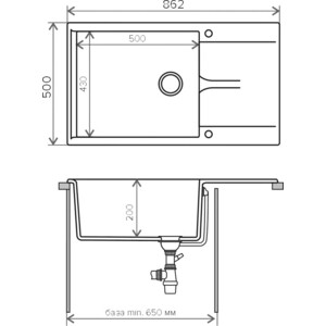 Кухонная мойка Polygran Gals 862 №14 серый (444584)