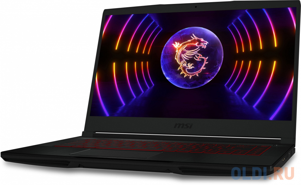 Ноутбук MSI GF63 Thin 12UC-800XRU Core i7 12650H 16Gb SSD512Gb NVIDIA GeForce RTX 3050 4Gb 15.6" IPS FHD (1920x1080) Free DOS black WiFi BT Cam (