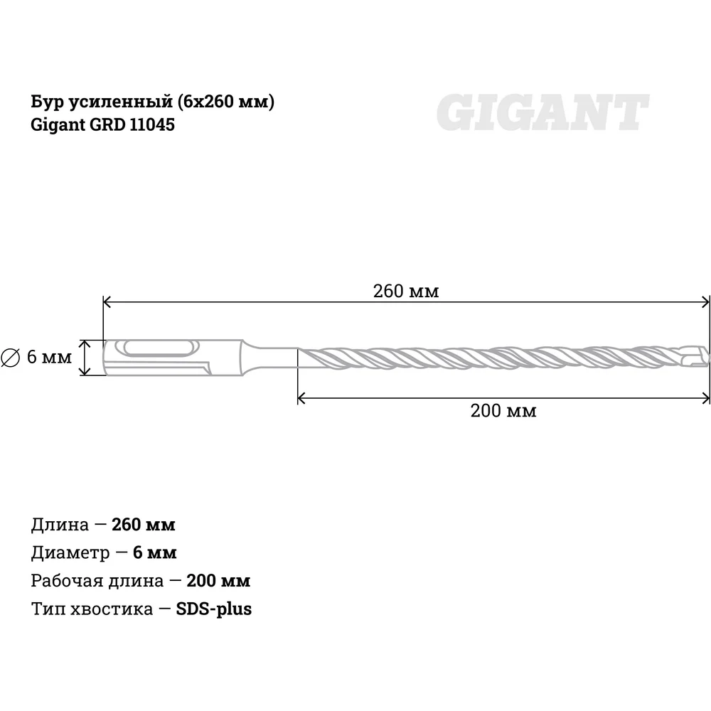 Усиленный бур Gigant