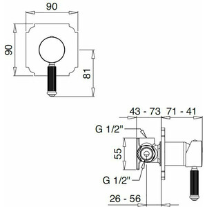 Смеситель для душа Cezares Olimp (OLIMP-DIM2-01-L)