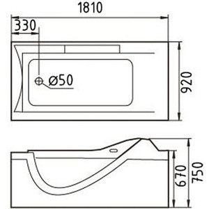 Акриловая ванна Gemy 180x90 с гидромассажем (G9055 K L) в Москвe