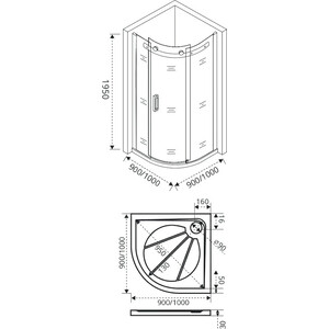 Душевой уголок Good Door Altair R 90x90 прозрачный, хром (R-90-C-CH) в Москвe