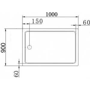 Душевой поддон Cezares Tray A-AH 100х90 акриловый (TRAY-A-AH-100/90-15-W)