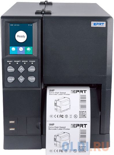 iDPRT iX4P Industrial 4" TT Printer 203DPI, 14IPS, 512/256MB, RTC, USB+USB HOST+Ethernet+RS232, ZPL-II, TSPL, EPL2, DPL (new P/N 100700095)