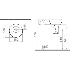 Раковина-чаша Vitra Geo 38х38 (7421B003-0016) в Москвe