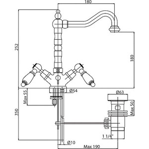 Смеситель для раковины Cezares First (FIRST-LS2-03/24-M)