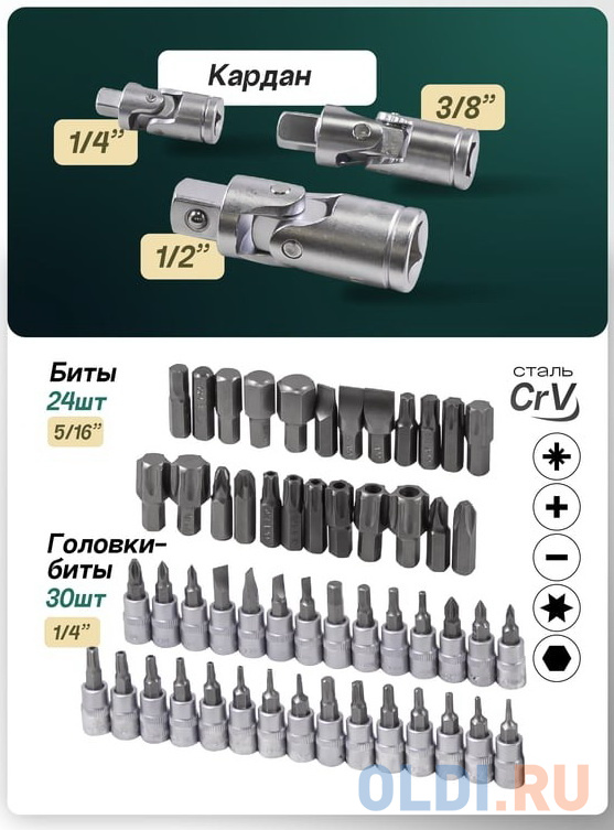 Rockforce Набор инструмента 1/2&1/4&3/8DR с 6-гранными головками, 150 предметов RF-41501-5(11889) в Москвe