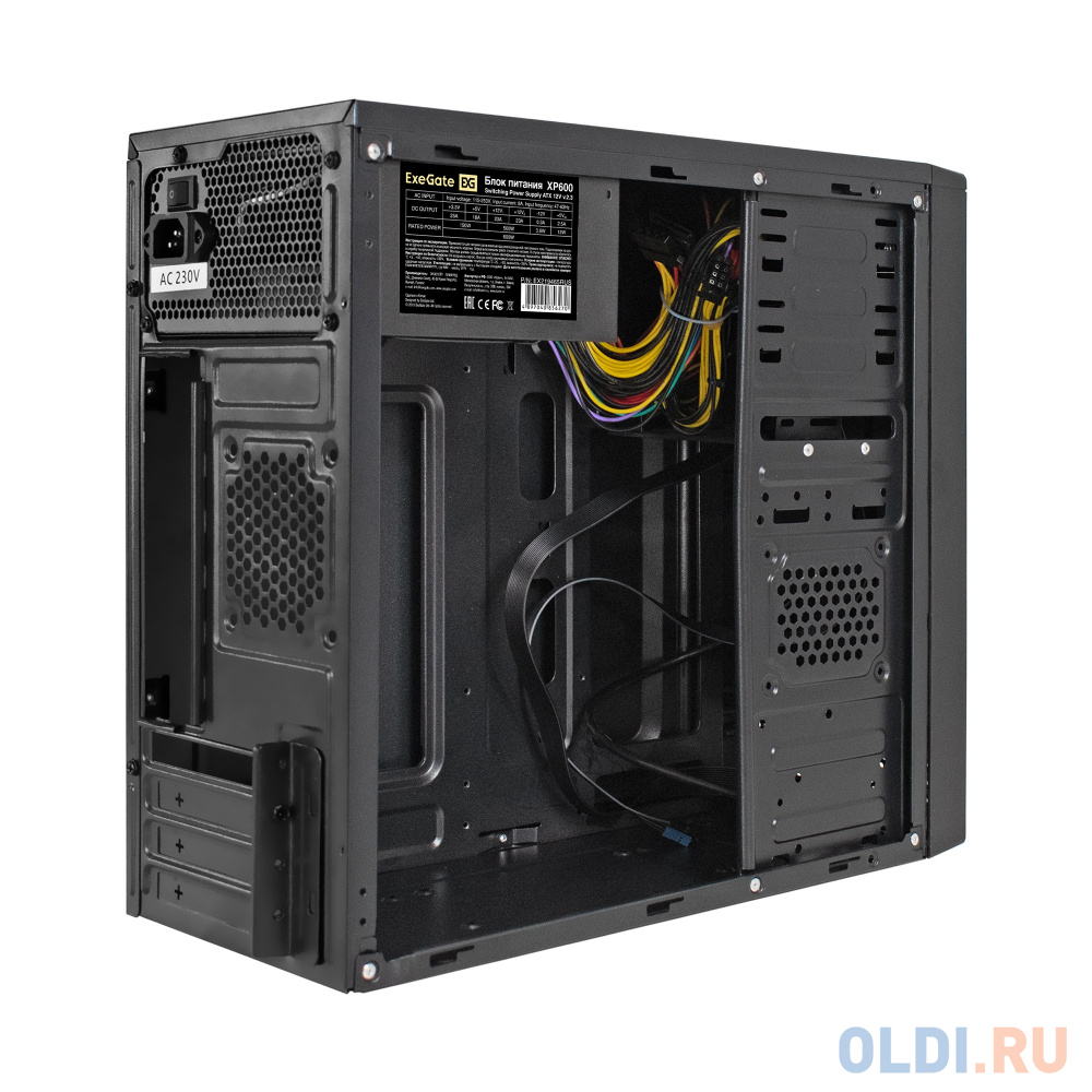 Корпус Minitower ExeGate MA-401-XP600 (mATX, БП XP600 с вент. 12см, 2*USB+1*USB3.0, аудио, черный) в Москвe