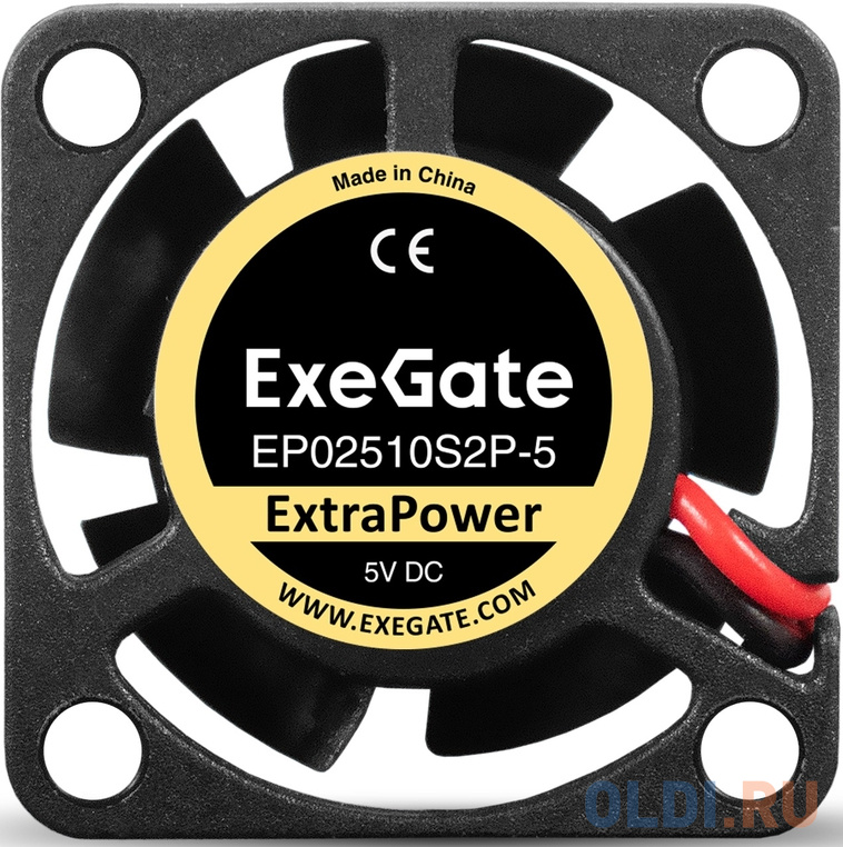 Вентилятор 5В DC ExeGate ExtraPower EP02510S2P-5 (25x25x10 мм, Sleeve bearing (подшипник скольжения), 2pin, 12000RPM, 26dBA)