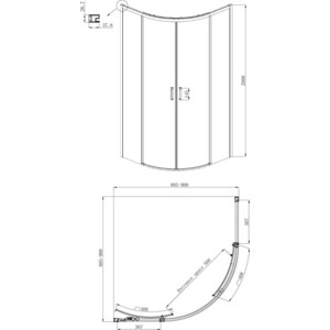 Душевой уголок Ambassador Queen 90x90 прозрачный, хром (11011101)