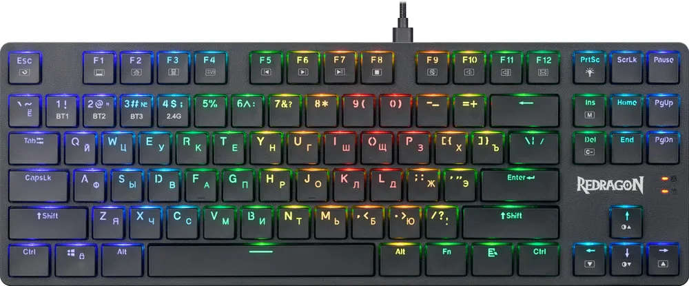 Клавиатура проводное/беспроводное Redragon Anubis RGB, механическая, OUTEMU TEA, подсветка, Bluetooth/Радиоканал/USB, черный (70505)