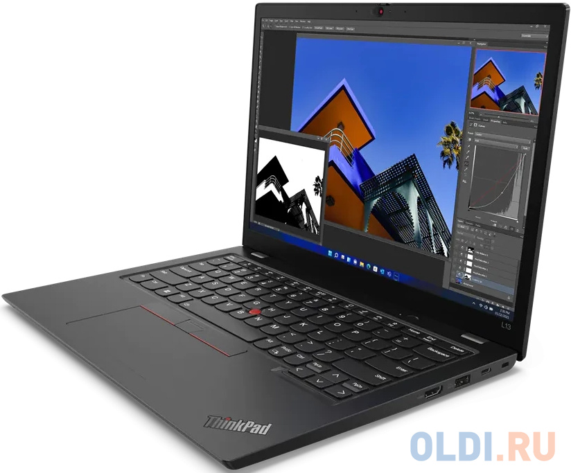 Ноутбук Lenovo ThinkPad L13 G3 Ryzen 5 Pro 5675U 8Gb SSD256Gb AMD Radeon RX Vega 7 13.3" IPS WUXGA (1920x1200) noOS black WiFi BT Cam (21BAA01UCD