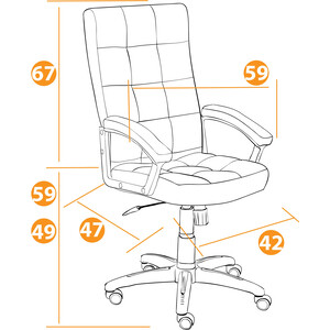 Компьютерное кресло TetChair Кресло TRENDY (22) флок/ткань, серый, 29/TW-12 в Москвe