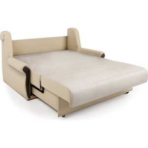 Диван-кровать Шарм-Дизайн Аккорд М 120 экокожа беж и шенилл беж