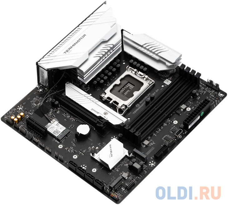 Материнская плата MB Maxsun <MS-Terminator B760M D4 WIFI6E> LGA1700 <B760> 1*PCIEx16, 1*PCIEx4,  3*M.2 , 4*SATA3, HDMI+DP, mATX, 4*DDR4