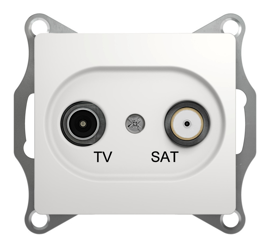 Розетка TV+SAT Schneider Electric Glossa, белый, оконечная, без рамки (GSL000197)