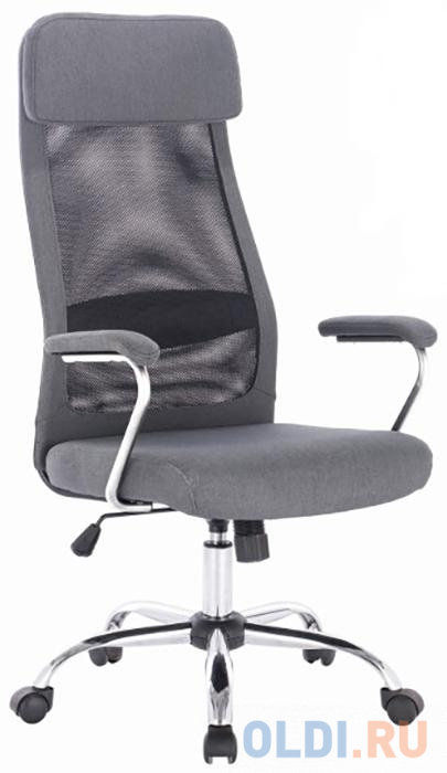 Кресло офисное BRABIX &quot;Flight EX-540&quot;, хром, ткань, сетка, серое