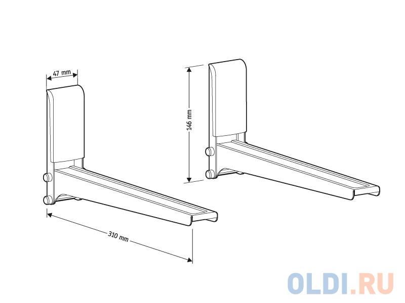 Кронштейн для СВЧ-печей Holder MWS-2005 белый max 40 кг настенный от стены 310 мм в Москвe