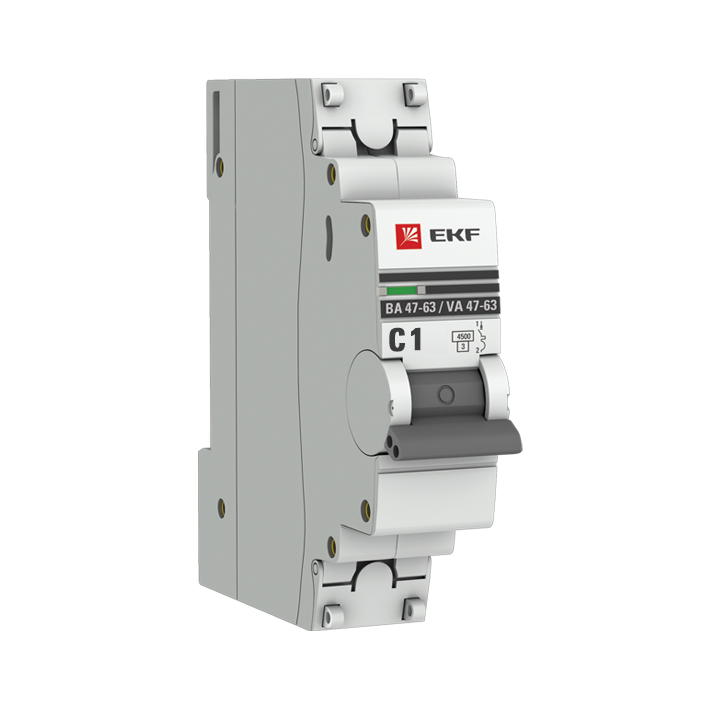 Выключатель автоматический EKF PROxima однополюсный (1P/1П) 1A C 4.5кА (mcb4763-1-01C-pro)