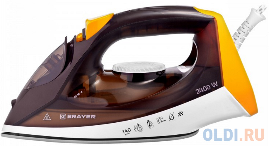 Утюг Brayer BR4003 2400Вт жёлтый коричневый