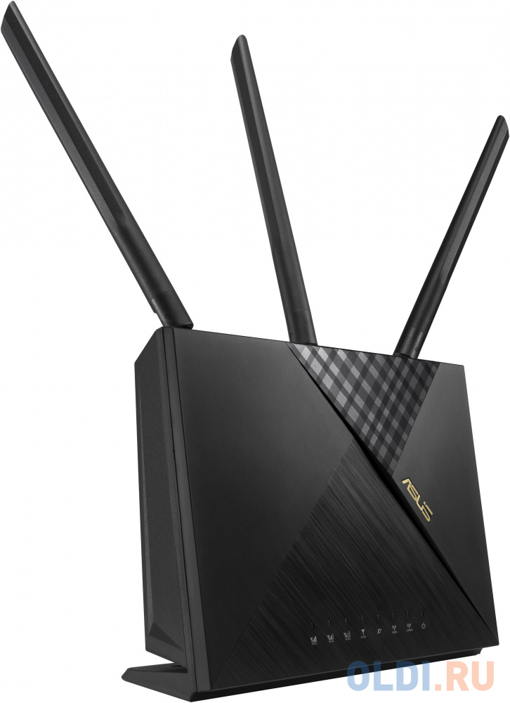 ASUS 4G-AX56// роутер 802.11ax со встроенным LTE модемом, до 6574+ 1201 Мб/c 2,4 + 5 гГц, 2 антенны LTE, 2 антенны Wi-FI, USB, GBT LAN ; 90IG06G0-MO31