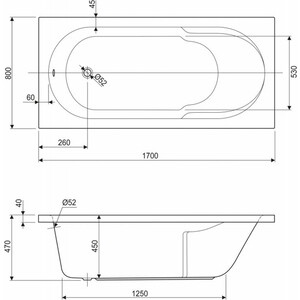 Акриловая ванна Cezares Arno 170х80 (ARNO-170-80-45-W37) в Москвe