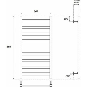 Полотенцесушитель водяной Point Меркурий П8 500x800 белый (PN83158W)