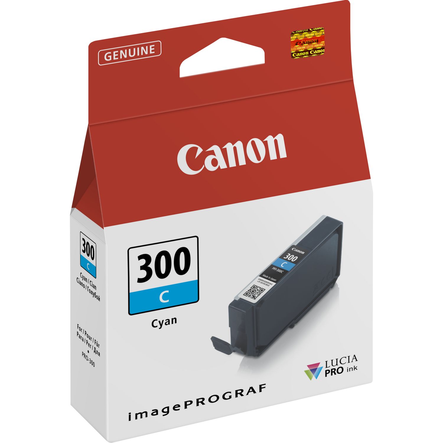 Картридж струйный Canon PFI-300C EUR/OCN (4194C001), голубой, оригинальный, объем 14 мл для IMAGEPROGRAF PRO-300