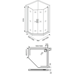 Душевой уголок Good Door Pandora PNT-TD 100x100 прозрачный, хром (PNT-TD-100-C-CH)