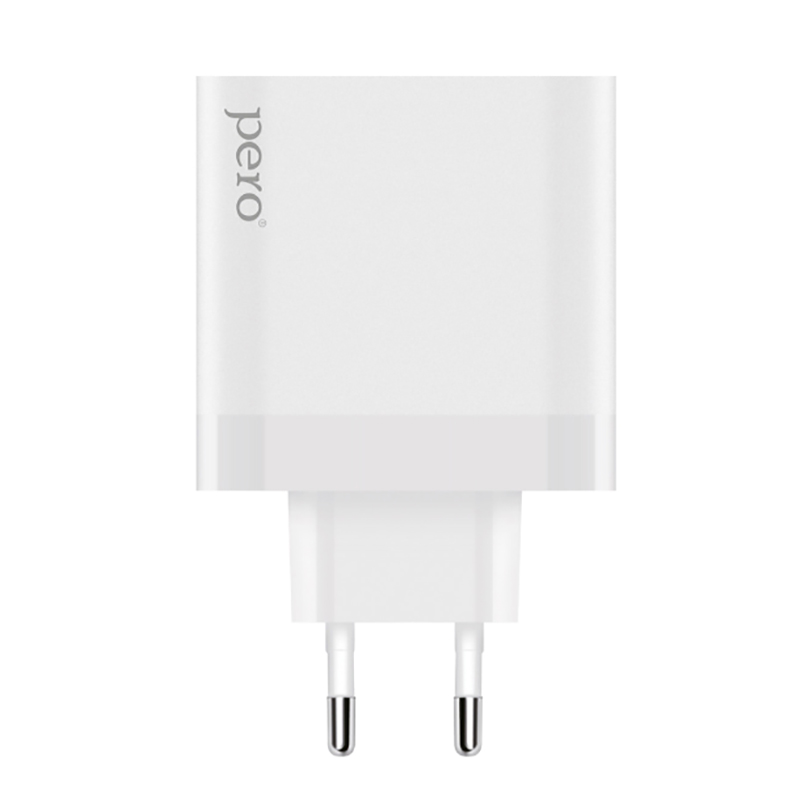 Зарядное устройство Pero TC17 USB-A QC 3.0 + USB-C PD + USB-C PD 65W White TC17W