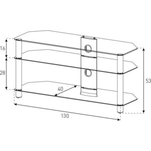 Тумба под телевизор Sonorous NEO 3130 B SLV