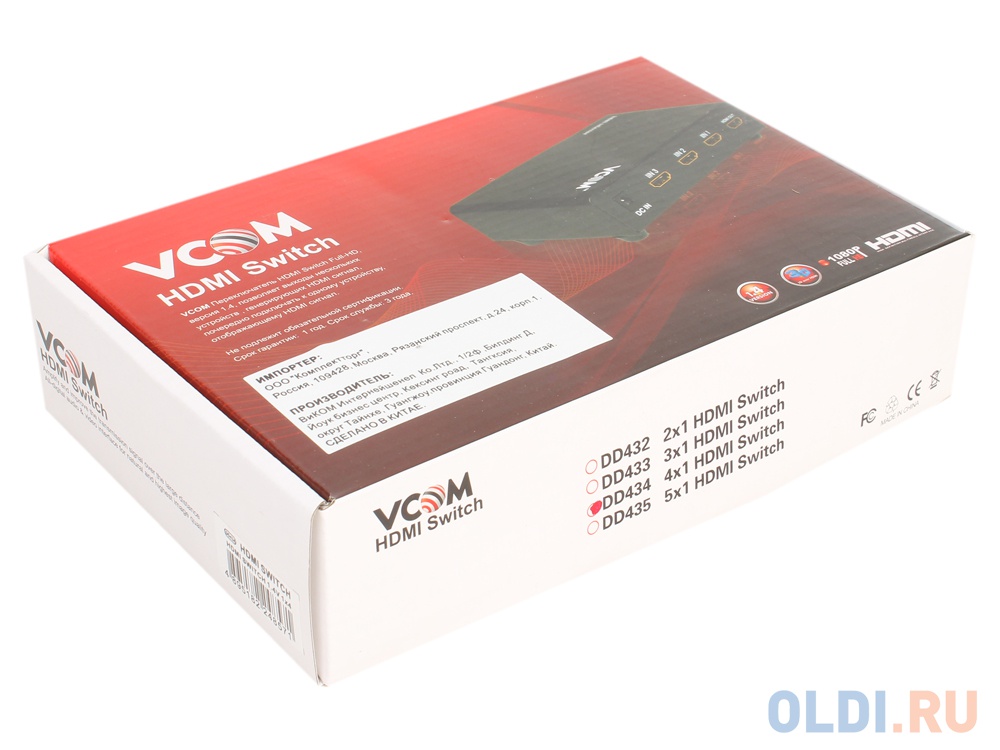 Переключатель HDMI 1.4V  4=1 VCOM <DD434