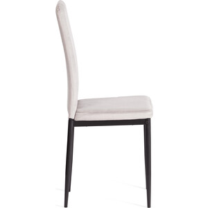 Стул TetChair VERTER (mod. 37-1), металл, флок, 47,8 х 41,5 х 97 см, Light grey (светло-серый) HLR14 / черный (20544)