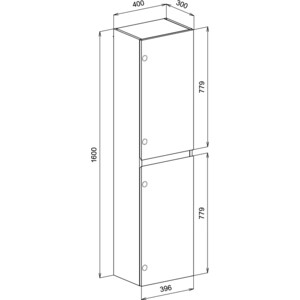 Пенал Cezares Molveno 40х30 Nero (MOLVENO-1600-2A-SC-NR)