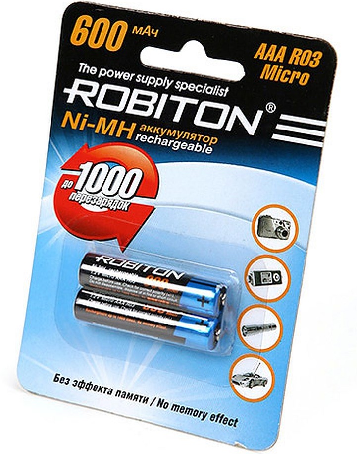 Аккумулятор Robiton AAA 600 mAh (уп 2 шт)