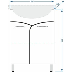 Тумба с раковиной Stella Polar Волна 60 белая (SP-00000052, 1WH110246)