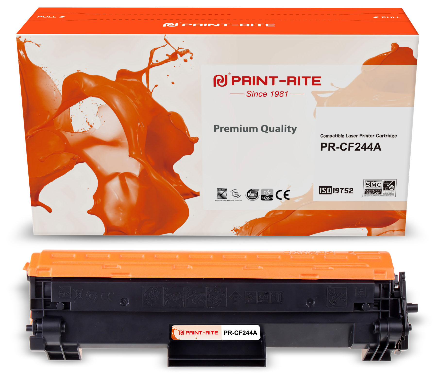Картридж лазерный Print-Rite PR-CF244A (№44A/CF244A), черный, 1000 страниц, совместимый для LaserJet Pro M28a/M28w/M15a/M15w