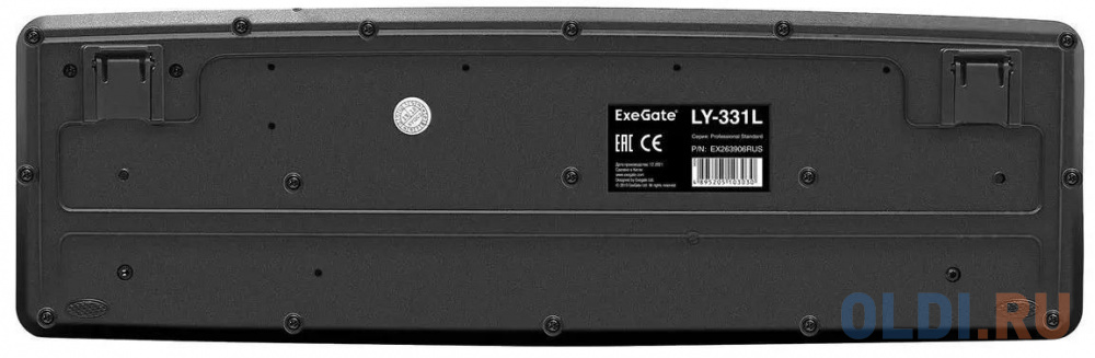 Exegate EX279940RUS Клавиатура Exegate LY-331L, <USB, шнур 2м, черная,  104кл, Enter большой>, OEM