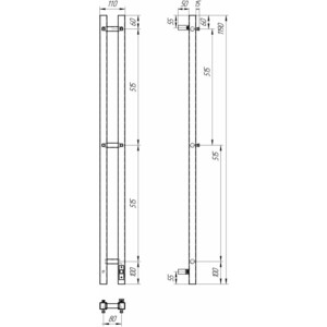 Полотенцесушитель электрический Point Гермес П3 80x1200 белый (PN13812W)