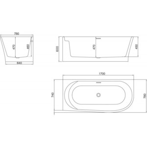 Акриловая ванна BelBagno 170х80 левая, слив-перелив хром (BB410-1700-780-L)