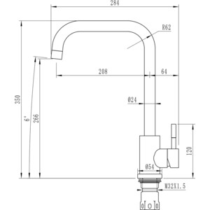 Смеситель для кухни Mixline MLSS-0301 высокий, сатин (4630099744514)