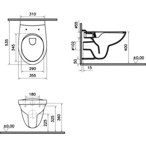 Комплект унитаза Vitra S10 SpinFlush с сиденьем микролифт (7855B003-0075, 84-003-019) в Москвe